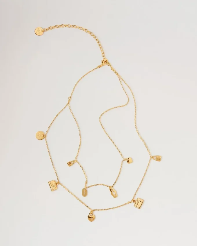Mulberry Charm Necklace Gold Plated Brass Women