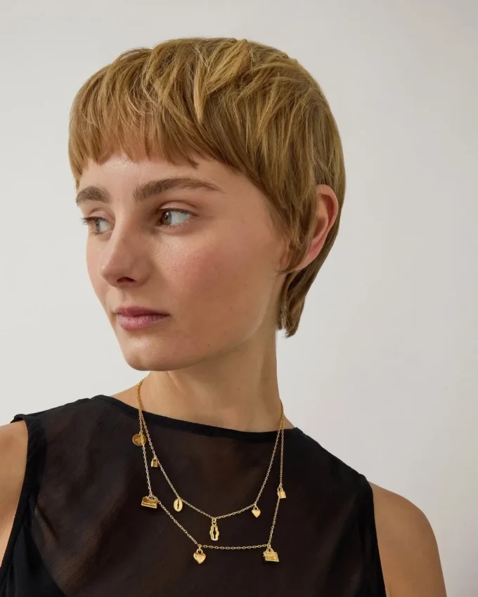 Mulberry Charm Necklace Gold Plated Brass Women