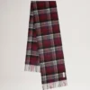 Mulberry Heritage Check Scarf Navy & Lancaster Red Merino Wool