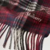 Mulberry Heritage Check Scarf Navy & Lancaster Red Merino Wool