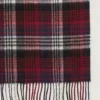 Mulberry Heritage Check Scarf Navy & Lancaster Red Merino Wool