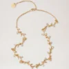 Mulberry Leaf Necklace Gold Mixed Material Women