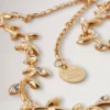 Mulberry Leaf Necklace Gold Mixed Material Women