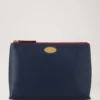 Mulberry Plaque Cosmetic Pouch Night Sky & Coral Orange Small Classic Grain