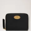 Mulberry Plaque Small Zip Around Purse Black Small Classic Grain