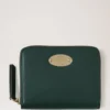 Mulberry Plaque Small Zip Around Purse Mulberry Green Small Classic Grain