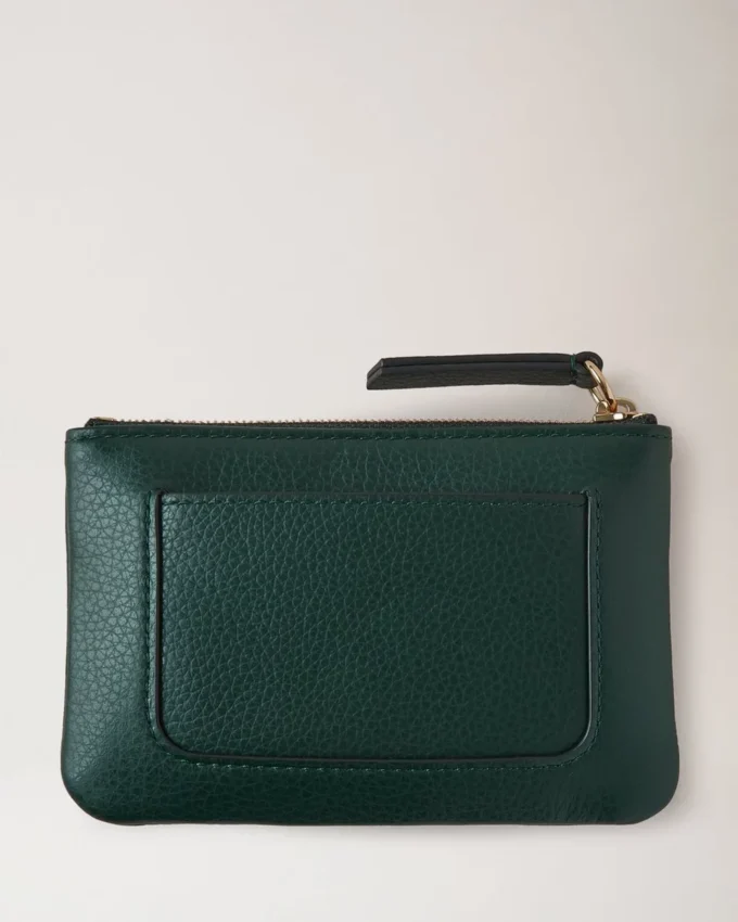 Mulberry Plaque Small Zip Coin Pouch Mulberry Green Small Classic Grain
