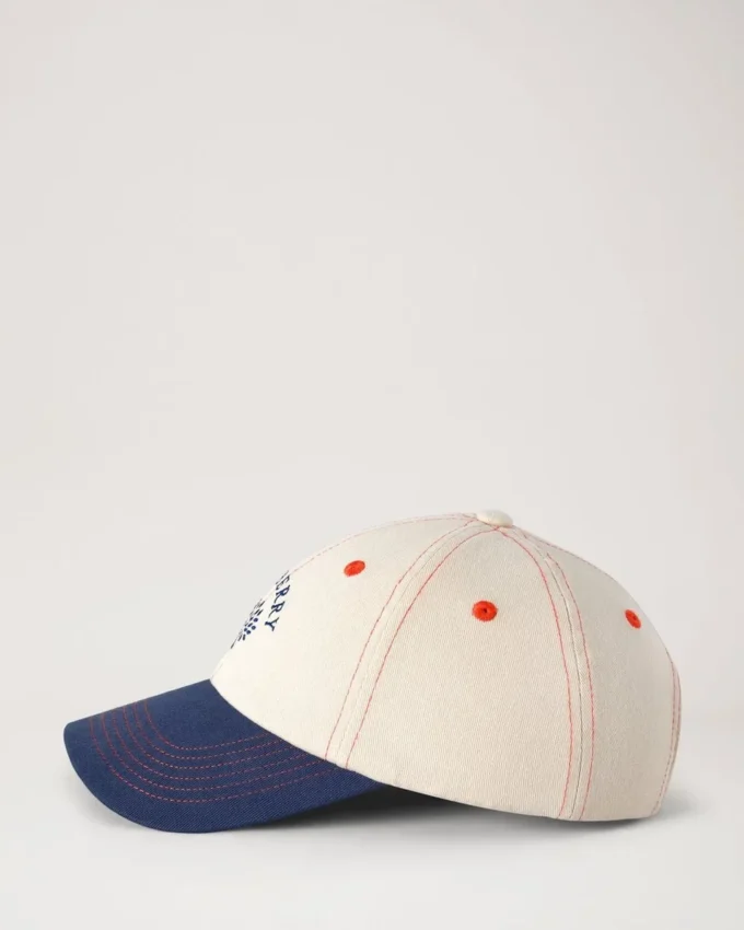 Mulberry Tree Baseball Cap – Colour Block Ecru & Night Sky Cotton Mulberry Tree Baseball Cap – Colour Block Ecru & Night Sky Cotton