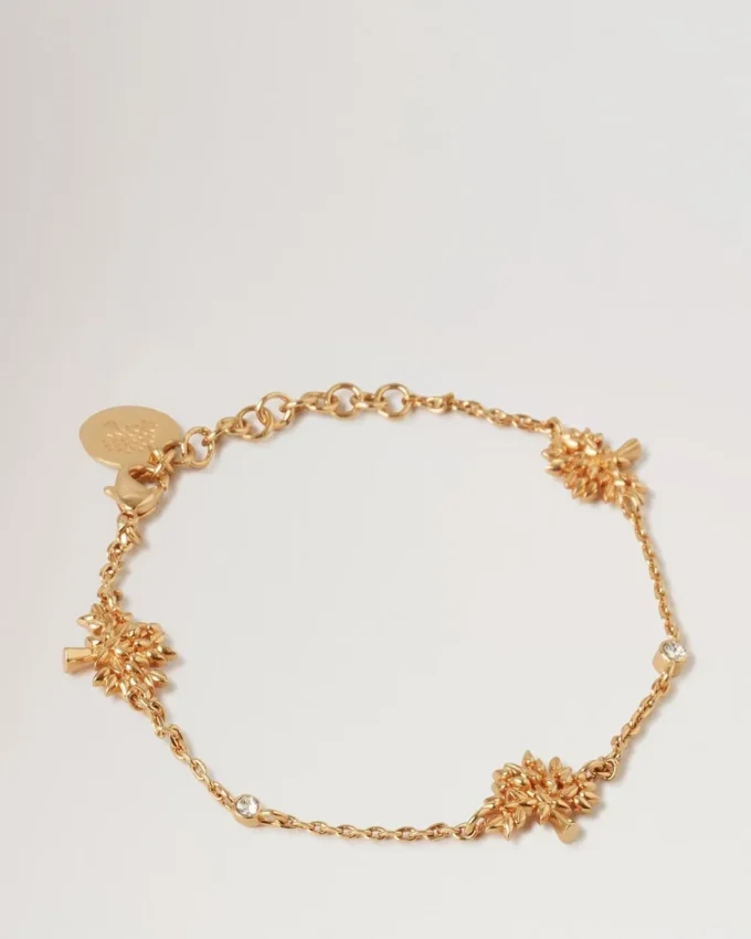 Mulberry Tree Charm Bracelet Gold Plated Brass Women