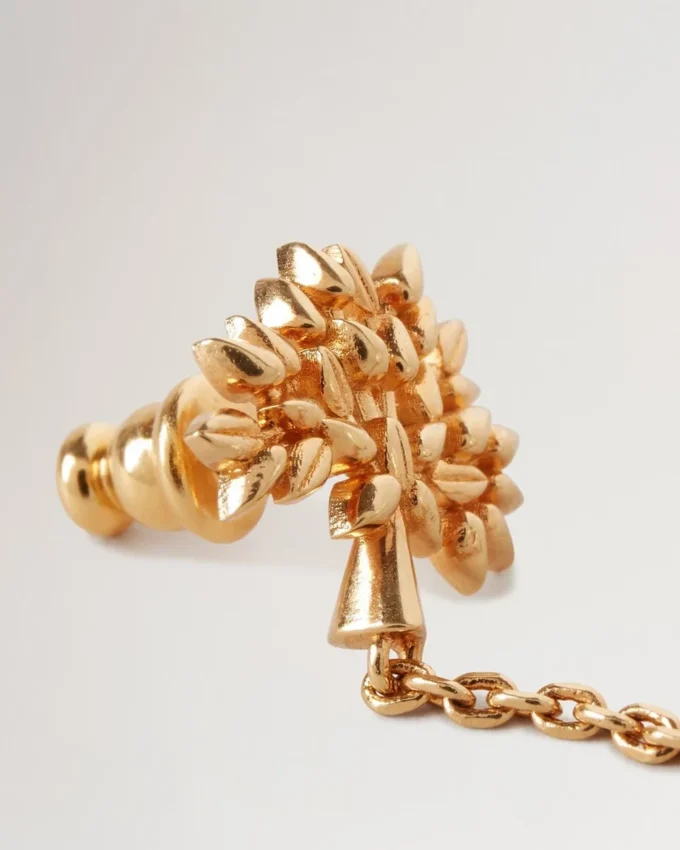 Mulberry Tree Charm Earrings Gold Plated Brass Women