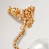 Mulberry Tree Charm Earrings Gold Plated Brass Women