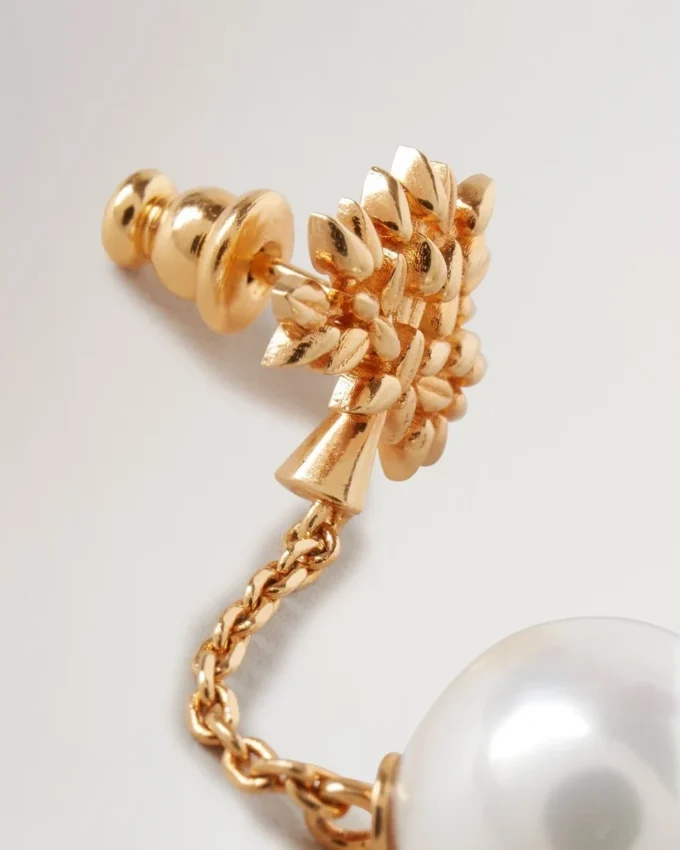 Mulberry Tree Charm Earrings Gold Plated Brass Women