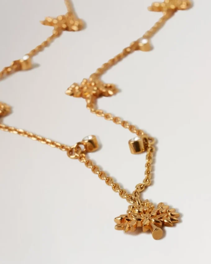 Mulberry Tree Charm Necklace Gold Plated Brass Women