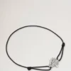 Mulberry Tree Cord Bracelet Black Sterling Silver & Cord
