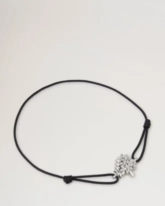 Mulberry Tree Cord Bracelet Black Sterling Silver & Cord