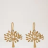 Mulberry Tree Dropped Earrings Brass Metal & Swarovski Crystal