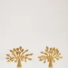 Mulberry Tree Earrings Brass Metal Women