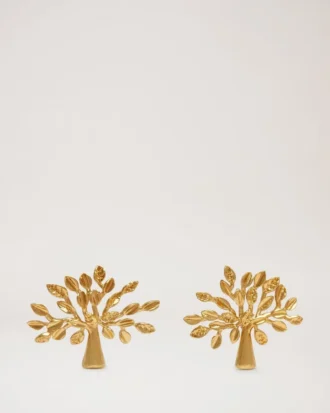 Mulberry Tree Earrings Brass Metal Women