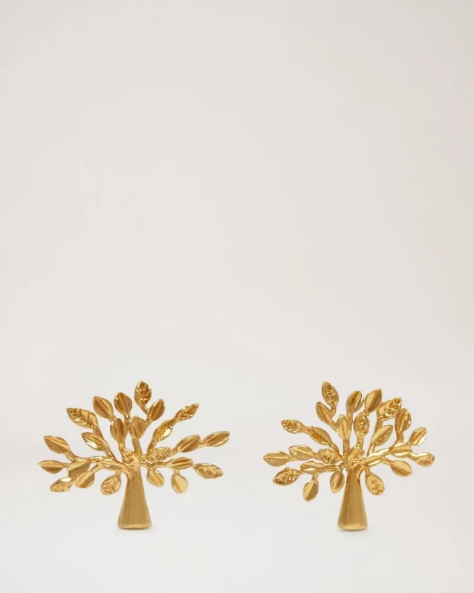 Mulberry Tree Earrings Brass Metal Women