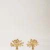 Mulberry Tree Earrings Brass Metal Women