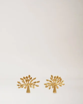 Mulberry Tree Earrings Brass Metal Women