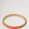 Mulberry Tree Enamel Bracelet Coral Orange Mixed Material