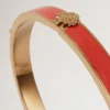 Mulberry Tree Enamel Bracelet Coral Orange Mixed Material