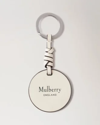 Mulberry Tree Leather Keyring Mulberry Green & Eggshell High Gloss Leather