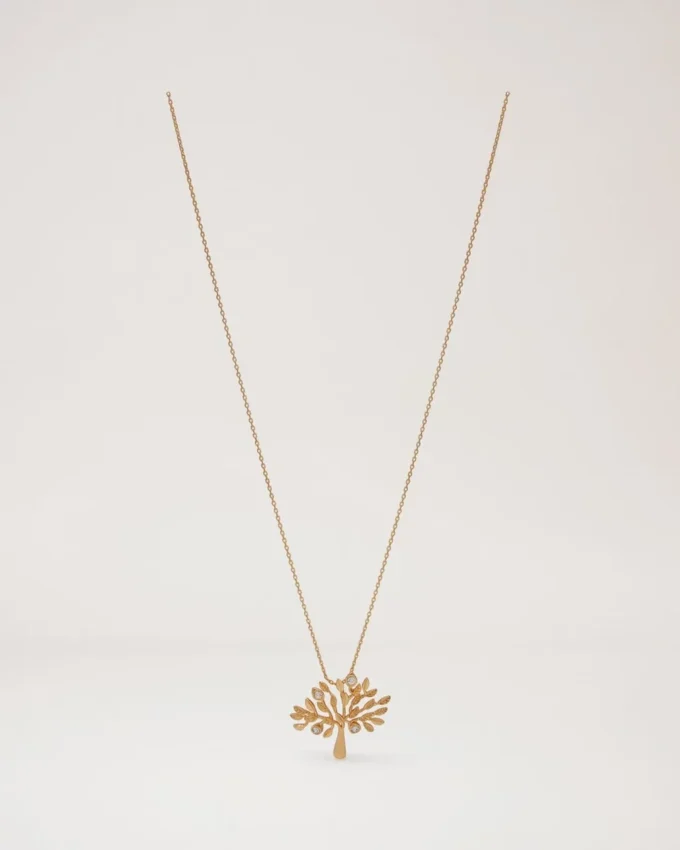 Mulberry Tree Necklace Brass Metal & Swarovski Crystal