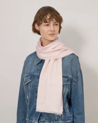 Mulberry Tree Rectangular Scarf Blossom Pink Cotton Silk Blend