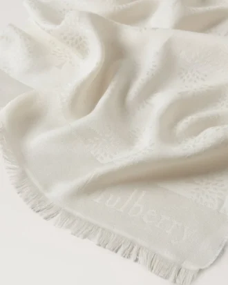 Mulberry Tree Rectangular Scarf Cream Cotton Silk Blend