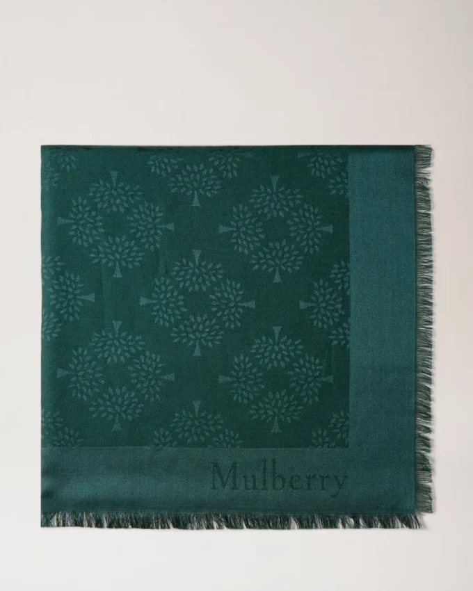 Mulberry Tree Scarf Mulberry Green Cotton Silk Blend