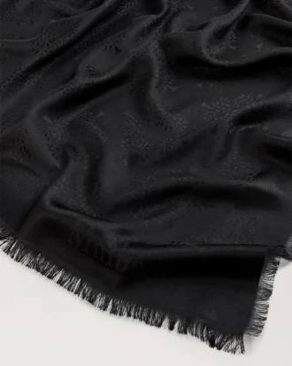 Mulberry Tree Square Black Cotton Silk Blend Women