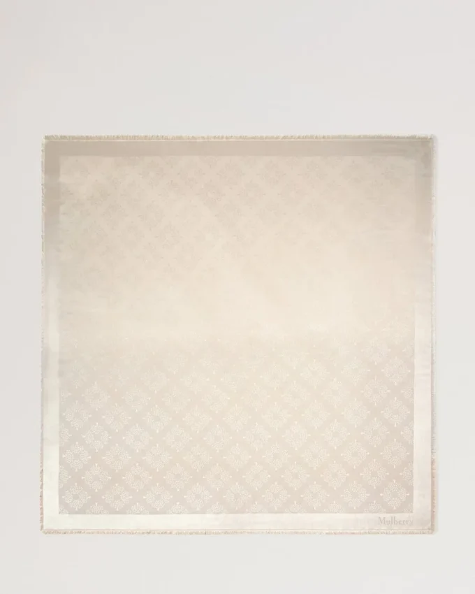 Mulberry Tree Square Cashmere Taupe Cotton Silk Blend