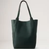 North South Bayswater Tote Mulberry Green Heavy Grain