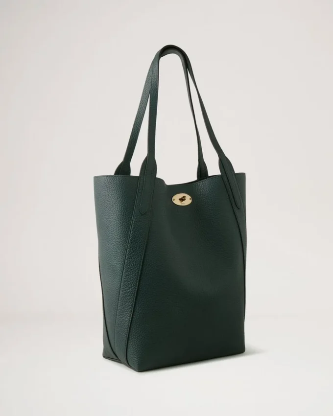 North South Bayswater Tote Mulberry Green Heavy Grain