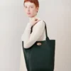 North South Bayswater Tote Mulberry Green Heavy Grain