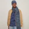 Ombre Degrade Beanie Cobalt Blue Lambswool Men