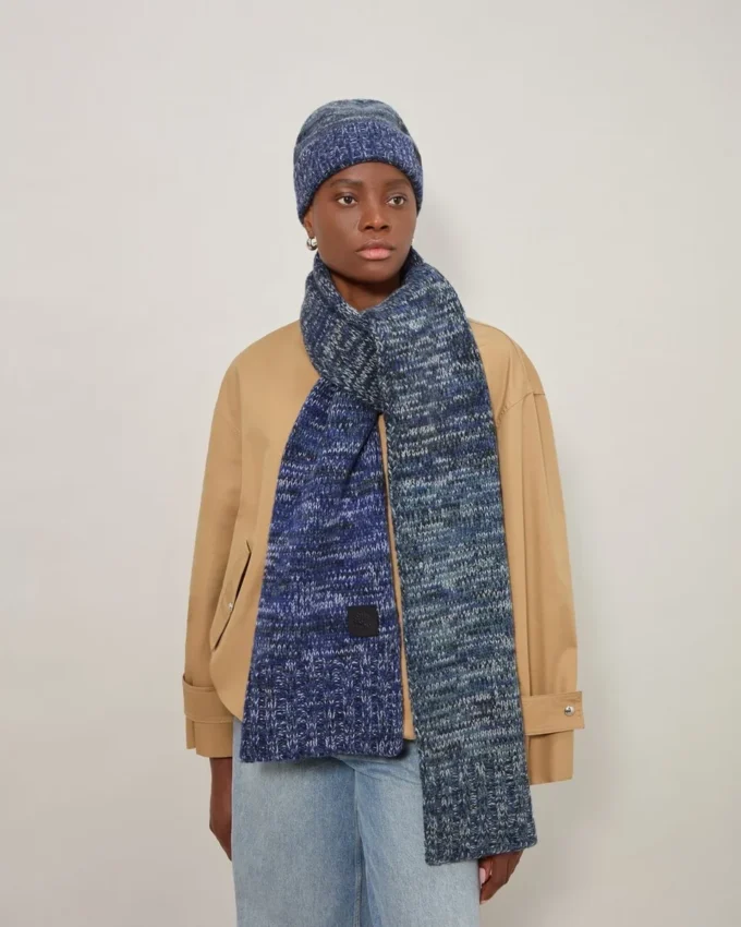Ombre Degrade Beanie Cobalt Blue Lambswool Men