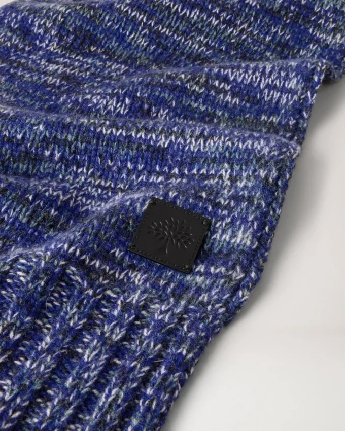Ombre Degrade Scarf Cobalt Blue Lambswool Women