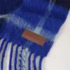 Oversized Check Textured Scarf Cobalt Blue & Black Wool Blend