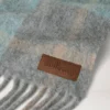Oversized Check Textured Scarf Grey & Light Blue Wool Blend Oversized Check Textured Scarf Grey & Light Blue Wool Blend