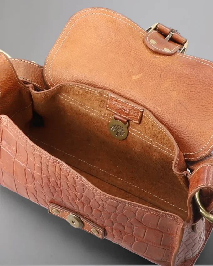Pasadena Pre-Loved Oak Printed Veg Tanned Leather