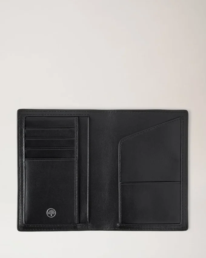 Passport Cover Black Small Classic Grain Men