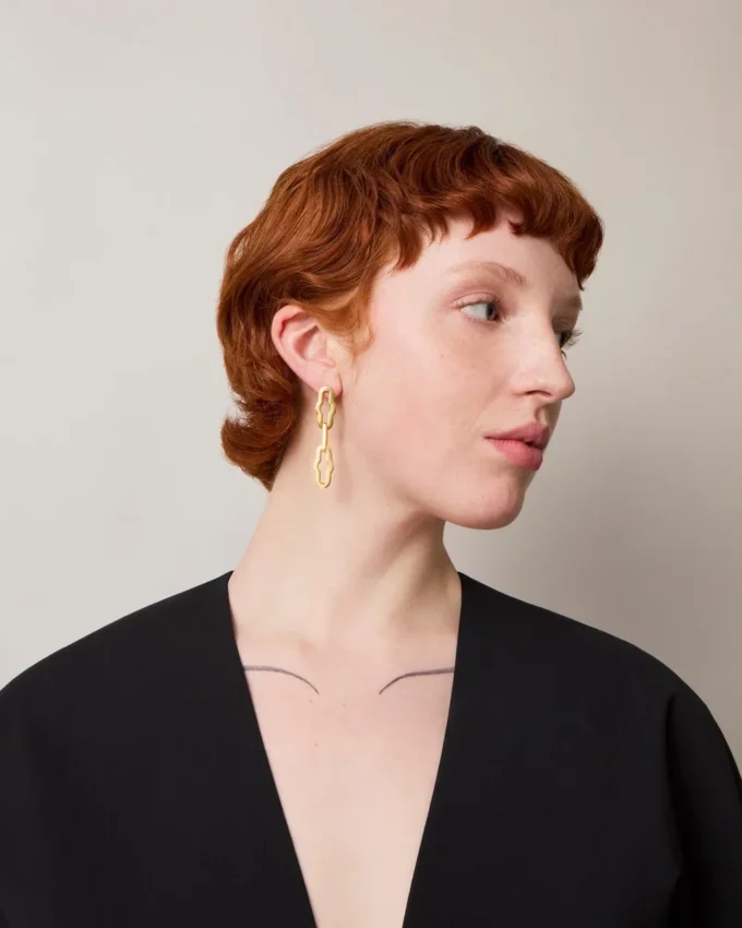 Pimlico Chain Earrings Gold Plated Brass Women