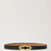 Pimlico Reversible Thin Belt Black & Sable High Gloss Leather