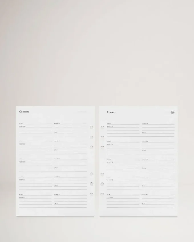 Planner Contacts Pages White Paper Men Planner Contacts Pages White Paper Men