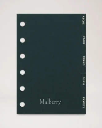 Pocket Book Contacts Dividers Mulberry Green Paper