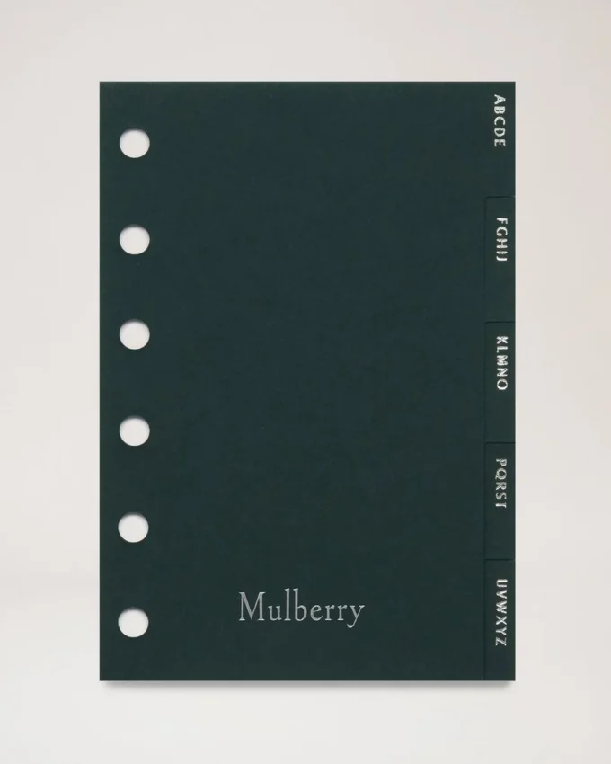 Pocket Book Contacts Dividers Mulberry Green Paper