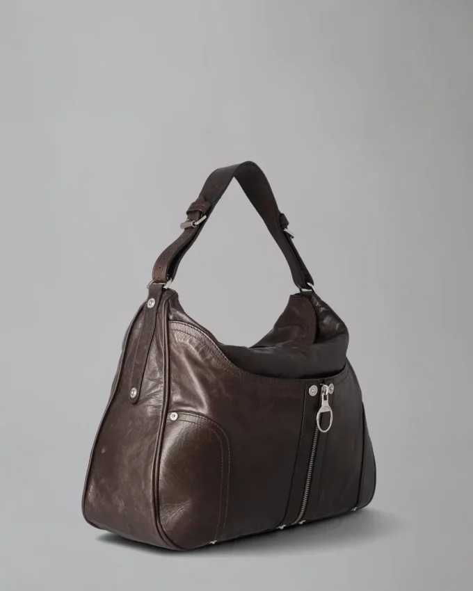 Poppy Hobo Pre-Loved Chocolate Lightweight Antique Leather
